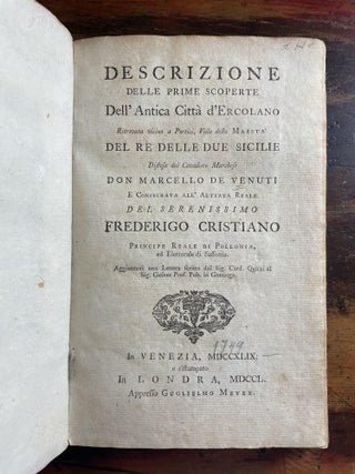 Descrizione delle prime scoperte dell'antica città d'Ercolano ritrovata vicino a Portici, Villa della maestà del Re delle Due Sicilie
