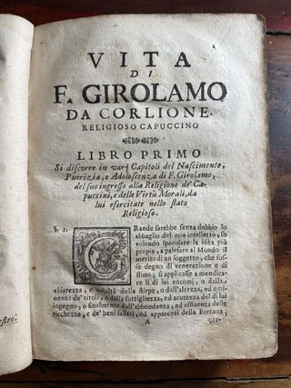 Vita Del Servo Di Dio F. Girolamo da Corlione, Religioso Capuccino della Provincia di Palermo