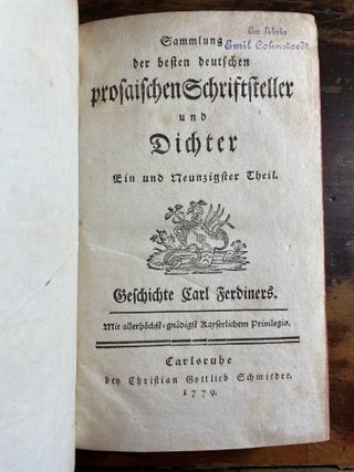Sammlung der besten deutschen Prosaischen Schriftsteller und Dichter ein und Neunzigster Theil. Geschichte Carl Ferdiners