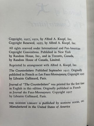 The Counterfeiters: with Journal of "The Counterfeiters"