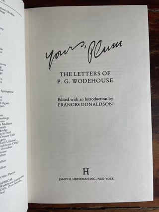 Yours Plum: The Letters of P.G. Wodehouse