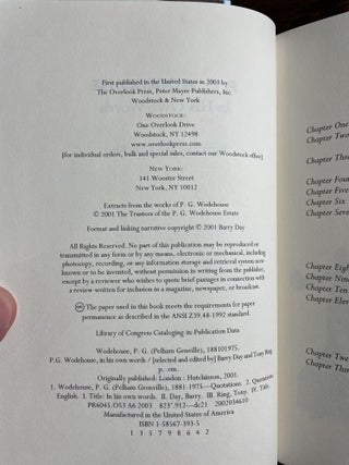 P.G. Wodehouse In His Own Words