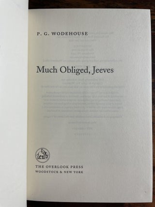 Much Obliged, Jeeves