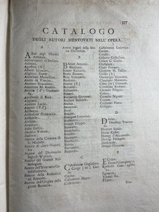 Della Lingua de'Primi Abitatori dell'Italia Opera Postuma del Padre Stanislao Bardetti della Compagnia de Gesu' Teologo de S.A.S.