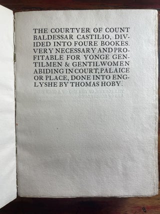 The Courtyer of Count Baldessar Castilio