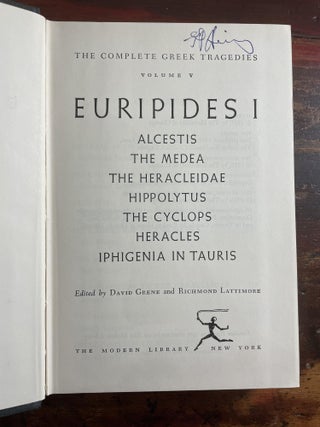 The Complete Greek Tragedies Vol V: Euripides I