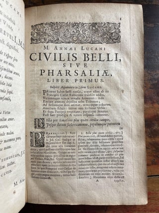 M. Annaeus Lucanus de Bello Civili, cum Hug. Grotii, Farnabii notis integris & variorum selectiss. Accurante Corn: Schrevelio.