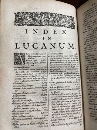 M. Annaeus Lucanus de Bello Civili, cum Hug. Grotii, Farnabii notis integris & variorum selectiss. Accurante Corn: Schrevelio.