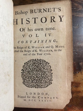Bishop Burnet's History of His Own Time Vols I-VI