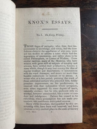 The British Essayists. Vol XLI containing Knox's Essays, Vol I.