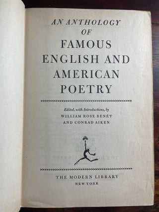 An anthology of Famous English and American Poetry