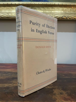 Item #4963 Purity of Diction in English Verse. Donald Davie