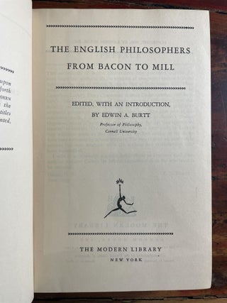 The English Philosophers From Bacon to Mill