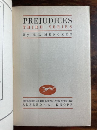 Prejudices: Third Series