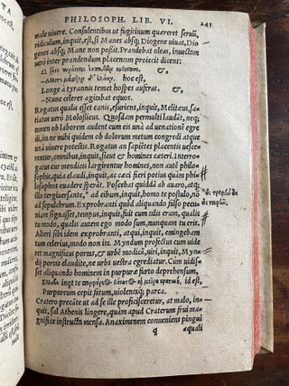 Diogenis Laertii de Vita et Moribus Philosophorum Lobri X