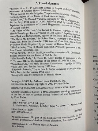 Arkham's Masters of Horror