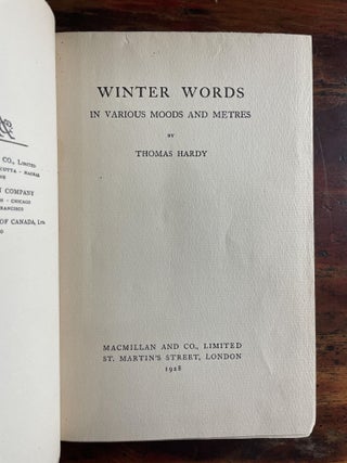 Winter Words in Various Moods and Metres