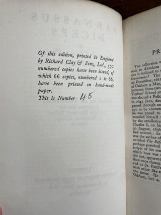 Parnassus Biceps or Several Choice Pieces of Poetry 1656