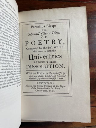 Parnassus Biceps or Several Choice Pieces of Poetry 1656