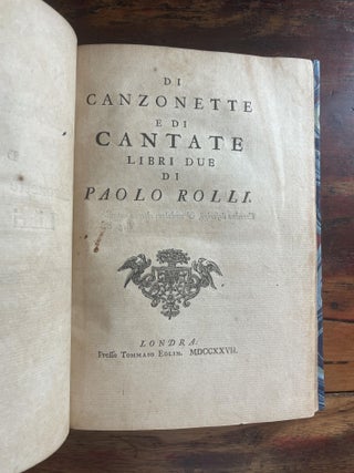 Di Canzonette e di Cantate, Libri Due