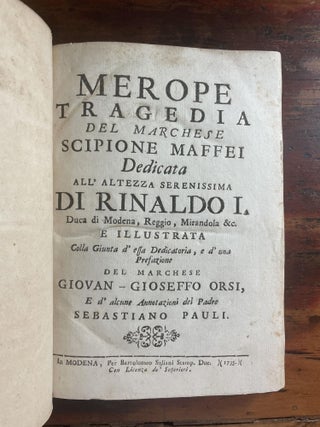 Merope, Tragedia del Marchese Scipione Maffei
