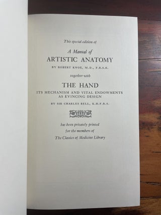 A Manual of Artistic Anatomy - with - The Hand, its Mechanism and Vital Endowments as Evincing Design