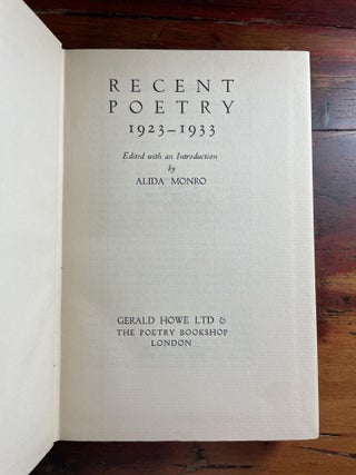 Recent Poetry 1923-1933