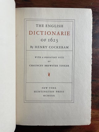 The English Dictionarie of 1623