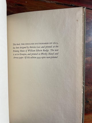 The English Dictionarie of 1623