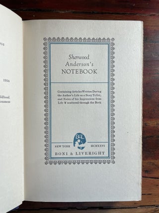 Sherwood Anderson's Notebook
