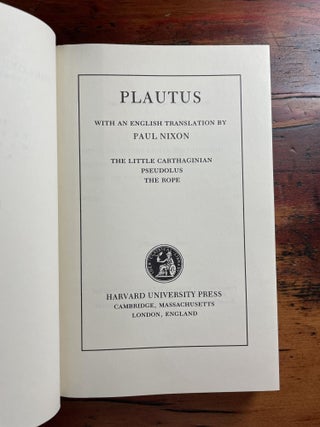 The Carthaginian; Pseudolus; The Rope