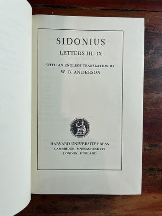Sidonius, Letters