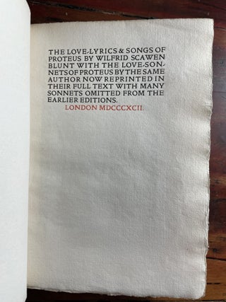 The Love-Lyrics & Songs of Proteus